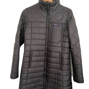 Patagonia Women’s Radalie Parka Puffer Jacket Long Coat Sz M Forge Grey Flawless